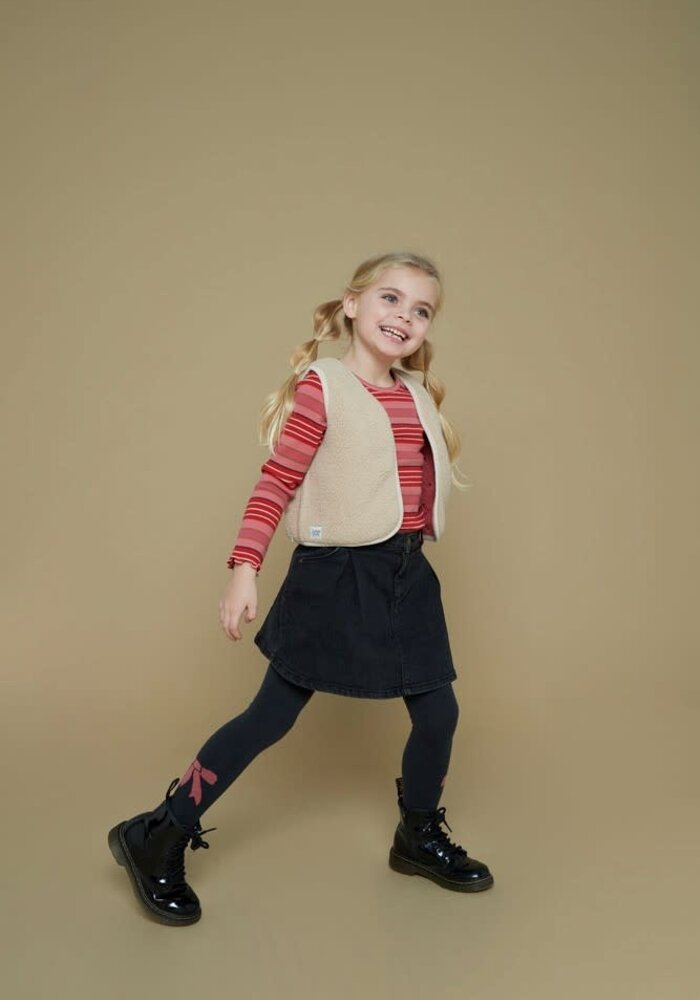 Jubel Longsleeve rib met streep - Queen Of Hearts l.Roze