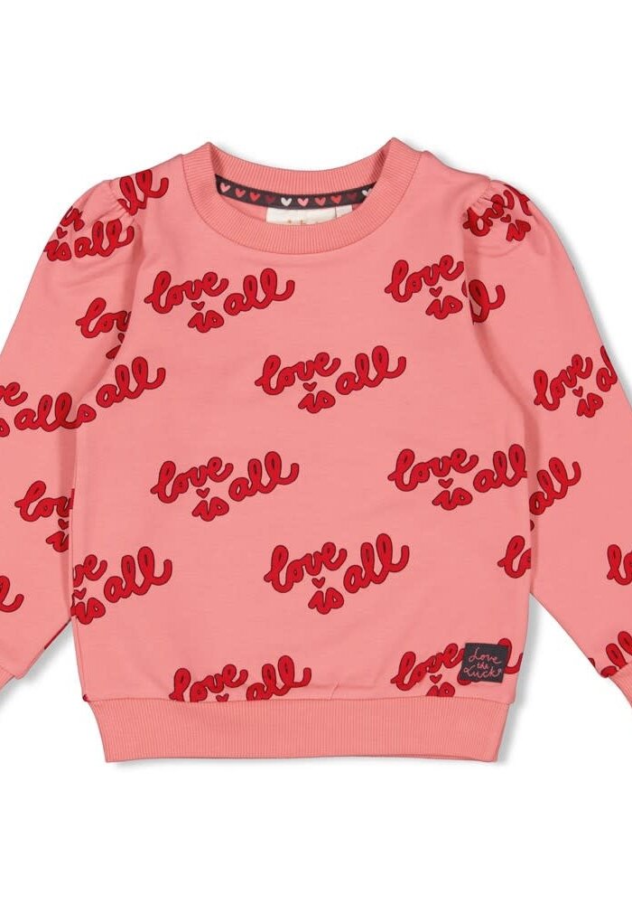 Jubel Sweater AOP - Queen Of Hearts l.Roze