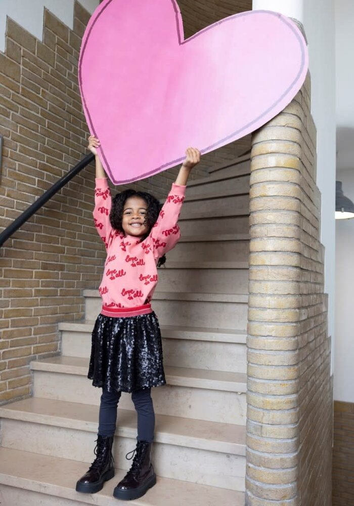 Jubel Sweater AOP - Queen Of Hearts l.Roze