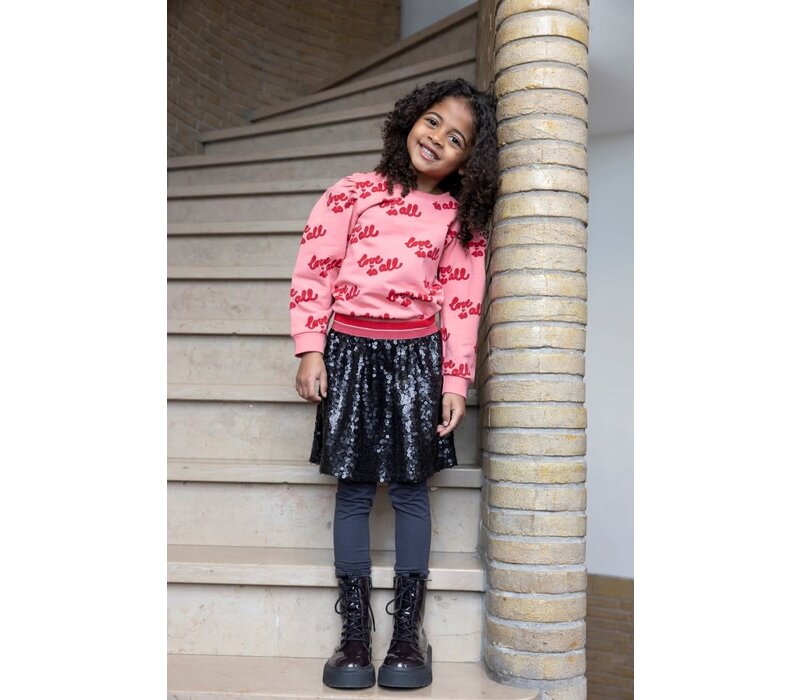 Jubel Sweater AOP - Queen Of Hearts l.Roze