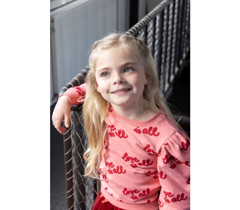 Jubel Sweater AOP - Queen Of Hearts l.Roze