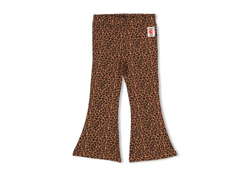 Jubel Jubel Flared broek AOP - Queen Of Hearts Bruin