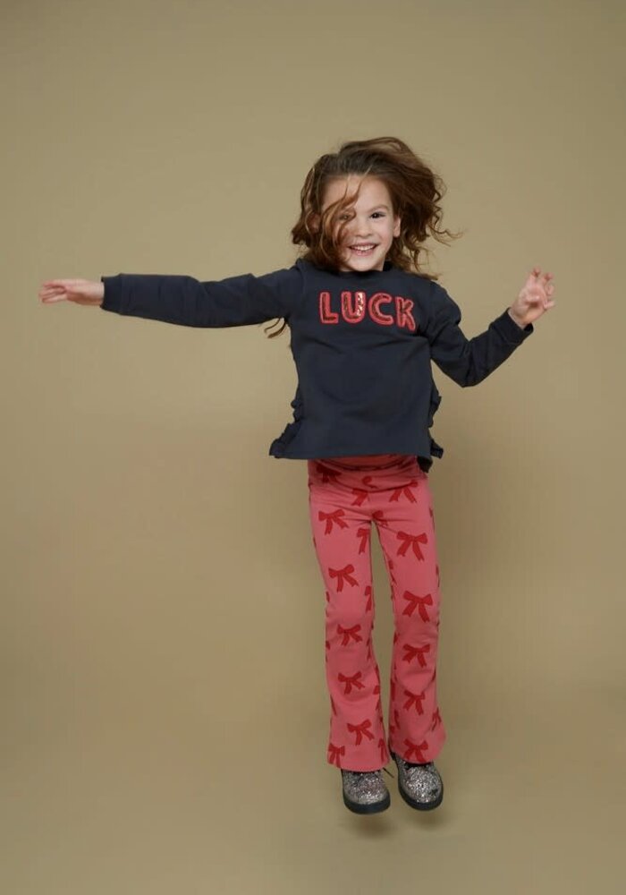 Jubel Flared broek AOP - Queen Of Hearts Roze