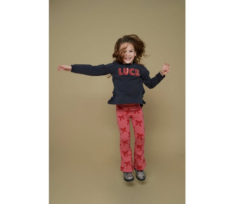 Jubel Flared broek AOP - Queen Of Hearts Roze