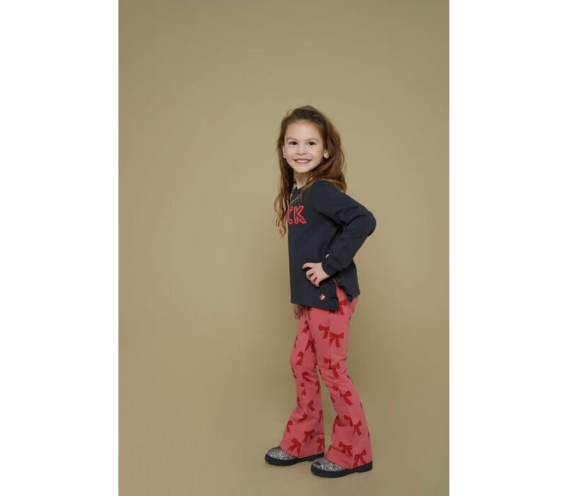 Jubel Flared broek AOP - Queen Of Hearts Roze