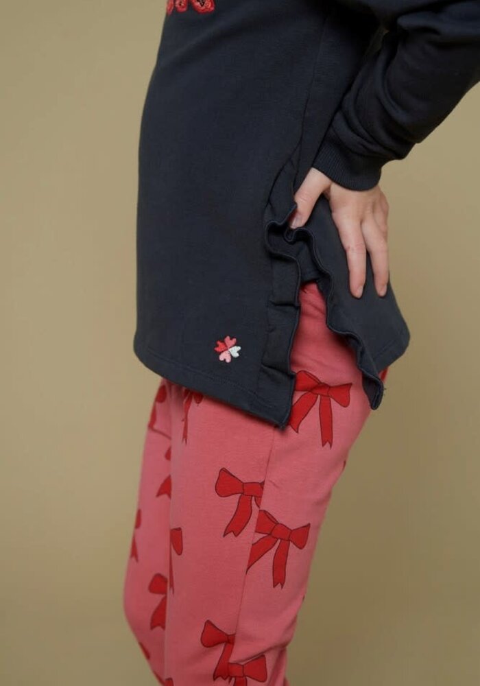 Jubel Flared broek AOP - Queen Of Hearts Roze