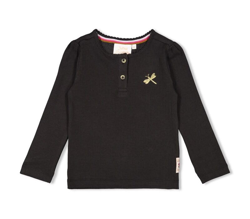 Jubel Longsleeve ajour rib - Shine Bright Antraciet