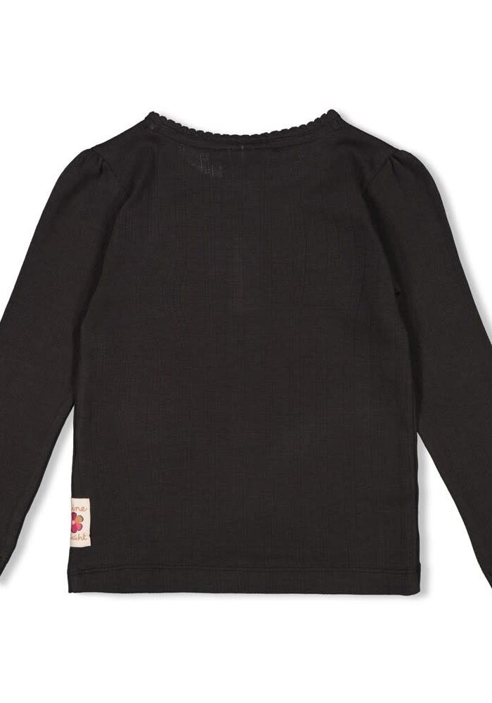 Jubel Longsleeve ajour rib - Shine Bright Antraciet