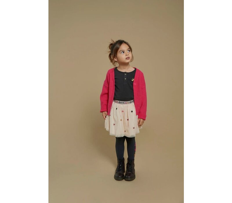 Jubel Longsleeve ajour rib - Shine Bright Antraciet