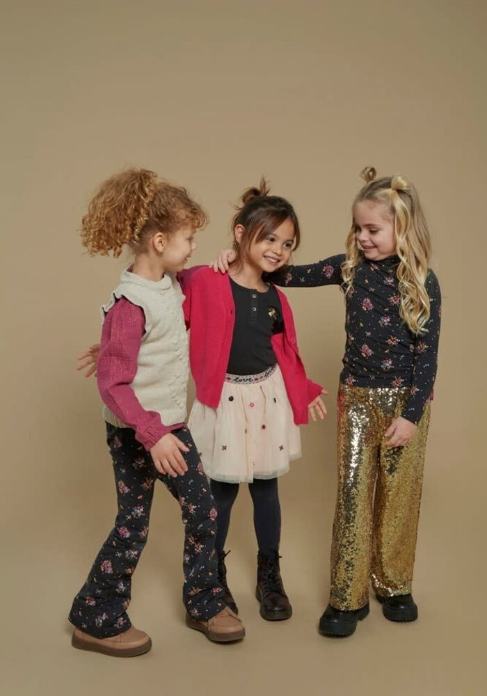 Jubel Flared broek AOP - Shine Bright Antraciet