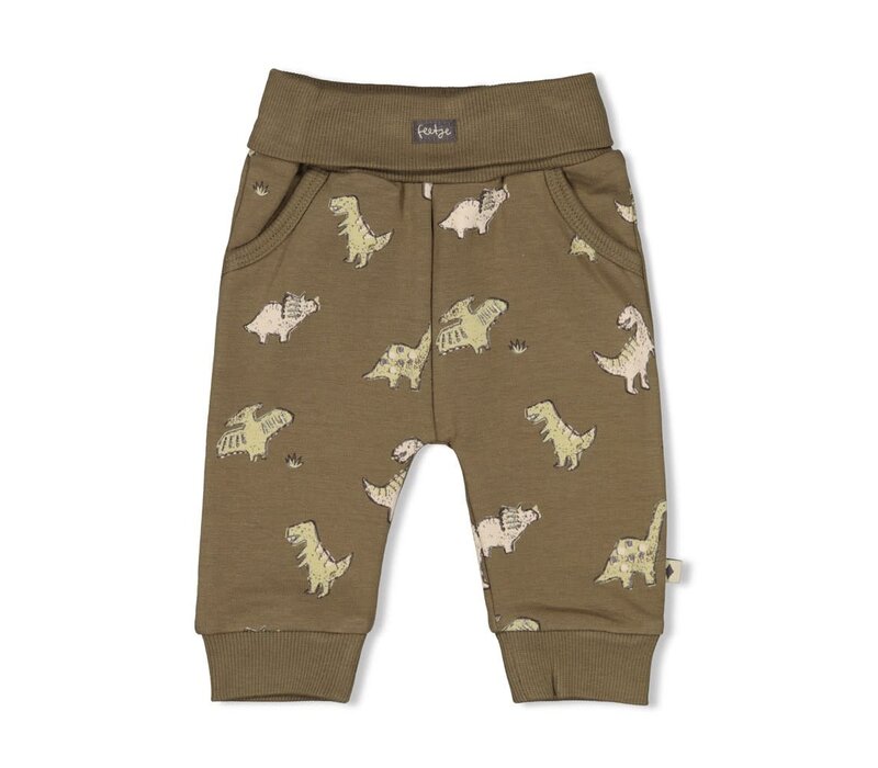 Feetje Broek AOP - Rawrsome Olijf