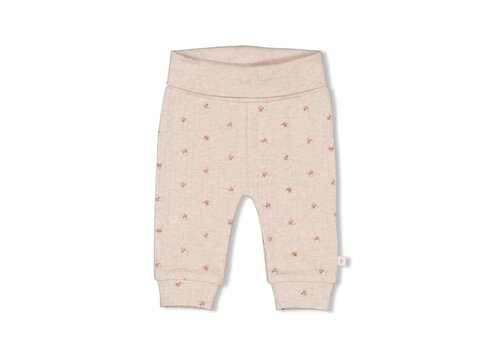 Feetje Feetje Broek rib AOP - Morning Sun Taupe melange