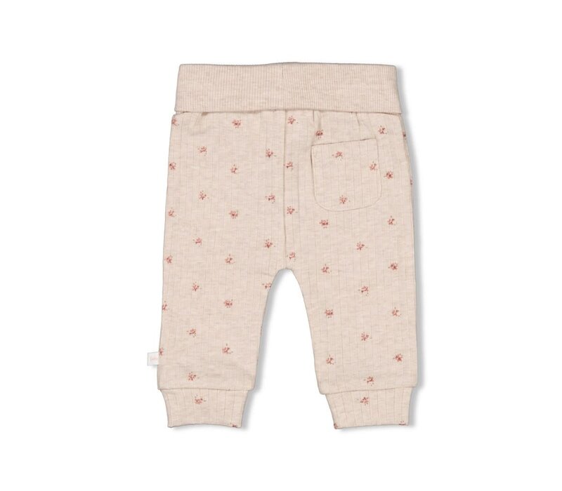 Feetje Broek rib AOP - Morning Sun Taupe melange