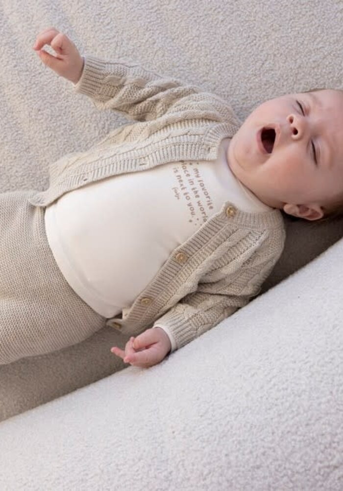 Feetje Broek gebreid - The Knits Taupe melange