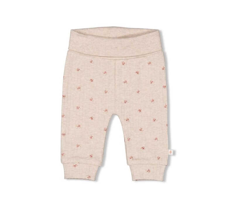 Feetje Broek rib AOP - Morning Sun Taupe melange