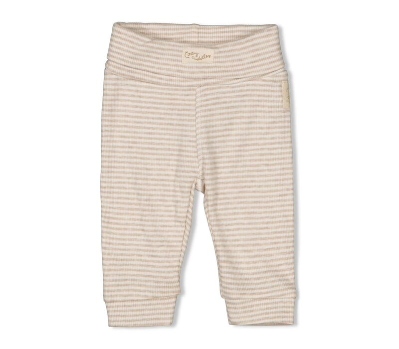Feetje Broek rib met streep - Sleepy Sheepy Taupe melange
