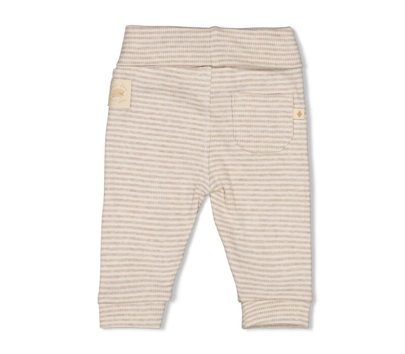 Feetje Broek rib met streep - Sleepy Sheepy Taupe melange