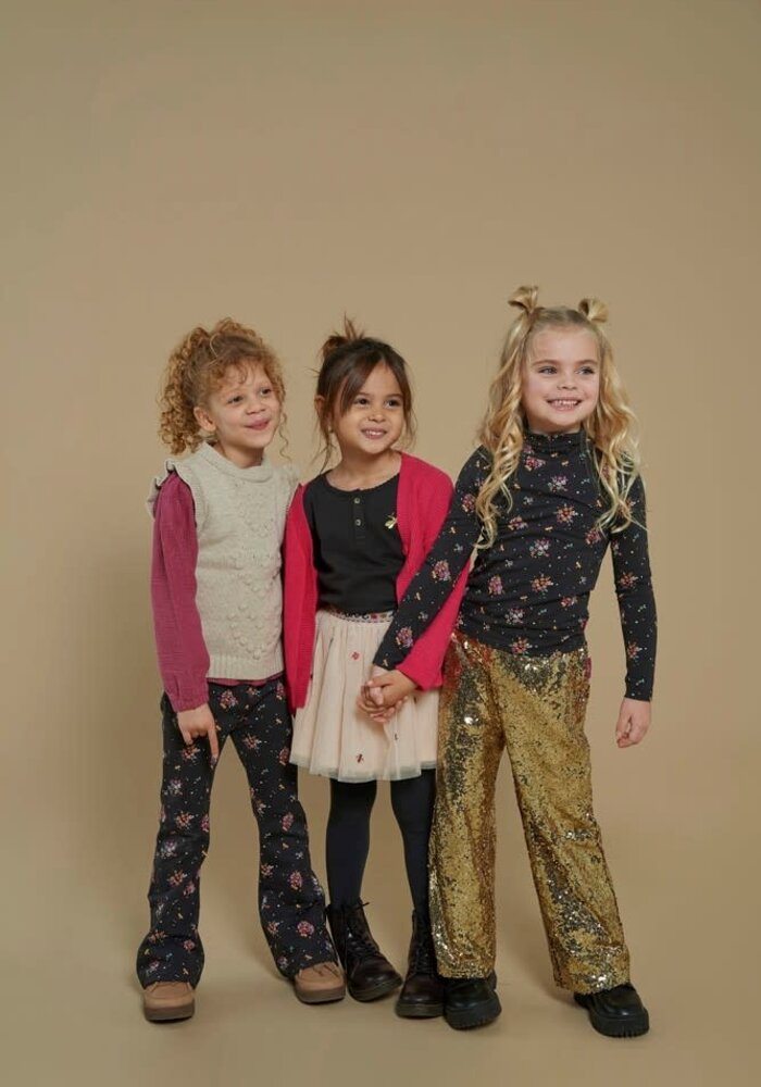 Jubel Flared broek AOP - Shine Bright Antraciet