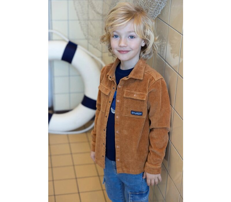 Sturdy Overhemd corduroy - Waves and Whales Hazelnoot