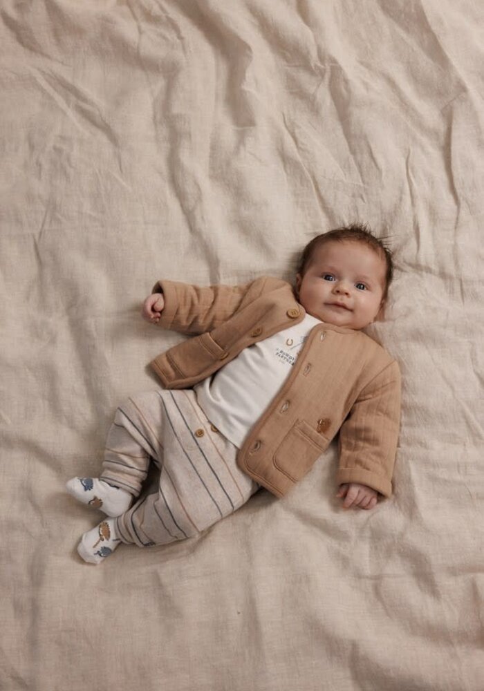 Feetje Broek streep - Howdy Taupe melange