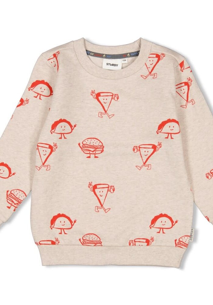 Sturdy Sweater AOP - Couch Club Offwhite melange