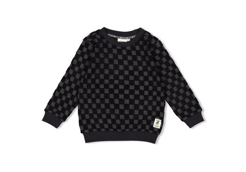 Sturdy Sturdy Sweater ruit badstof - Couch Club Antraciet