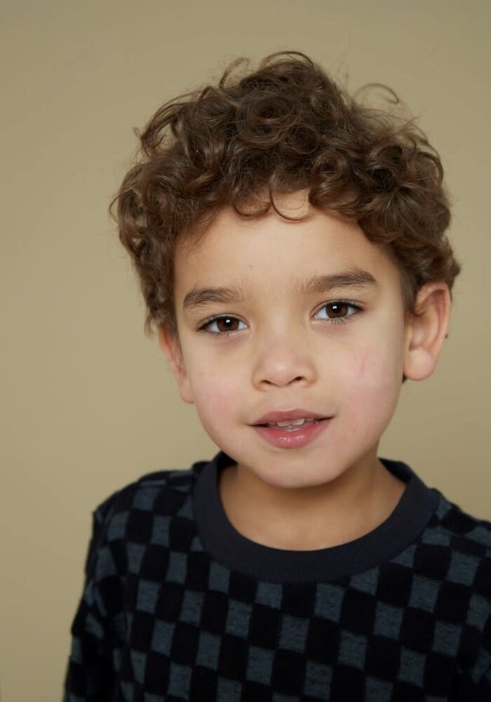 Sturdy Sweater ruit badstof - Couch Club Antraciet