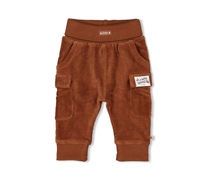 Feetje Broek velours rib - Wild World Bruin