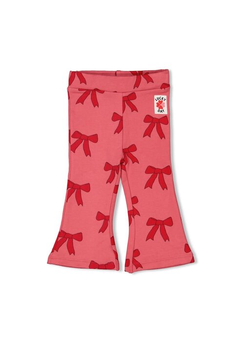Feetje Feetje Flare broek AOP - Queen of Hearts Roze