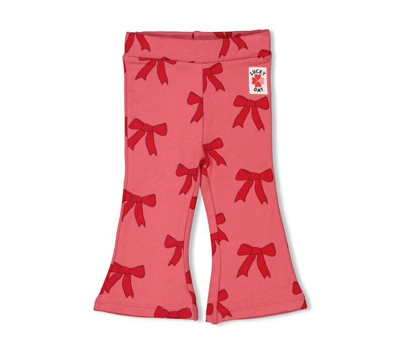 Feetje Flare broek AOP - Queen of Hearts Roze