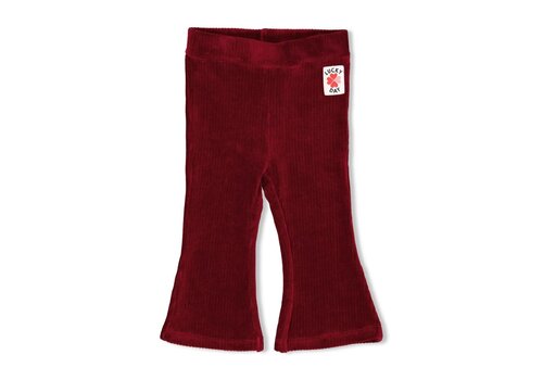 Feetje Feetje Flare broek velours rib - Queen of Hearts Bordeaux