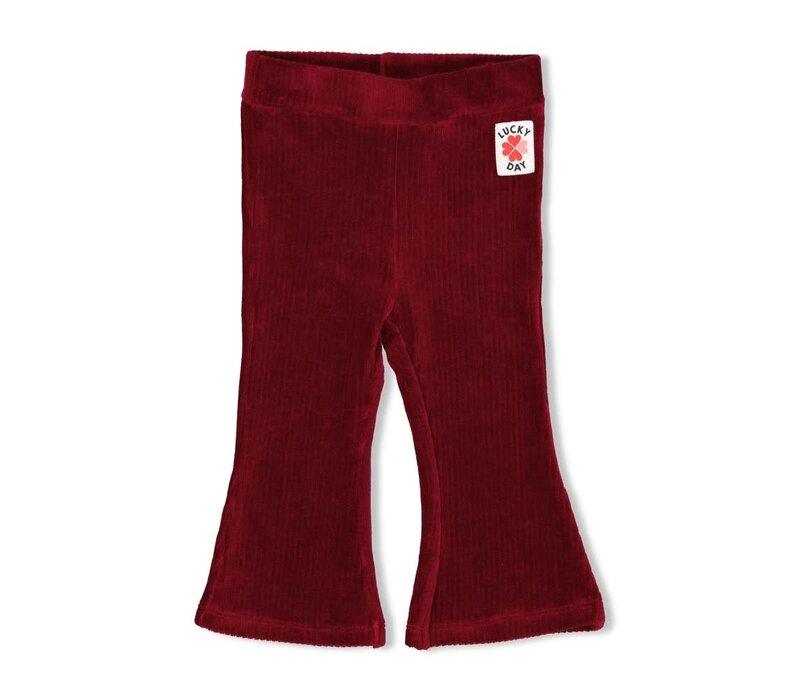 Feetje Flare broek velours rib - Queen of Hearts Bordeaux