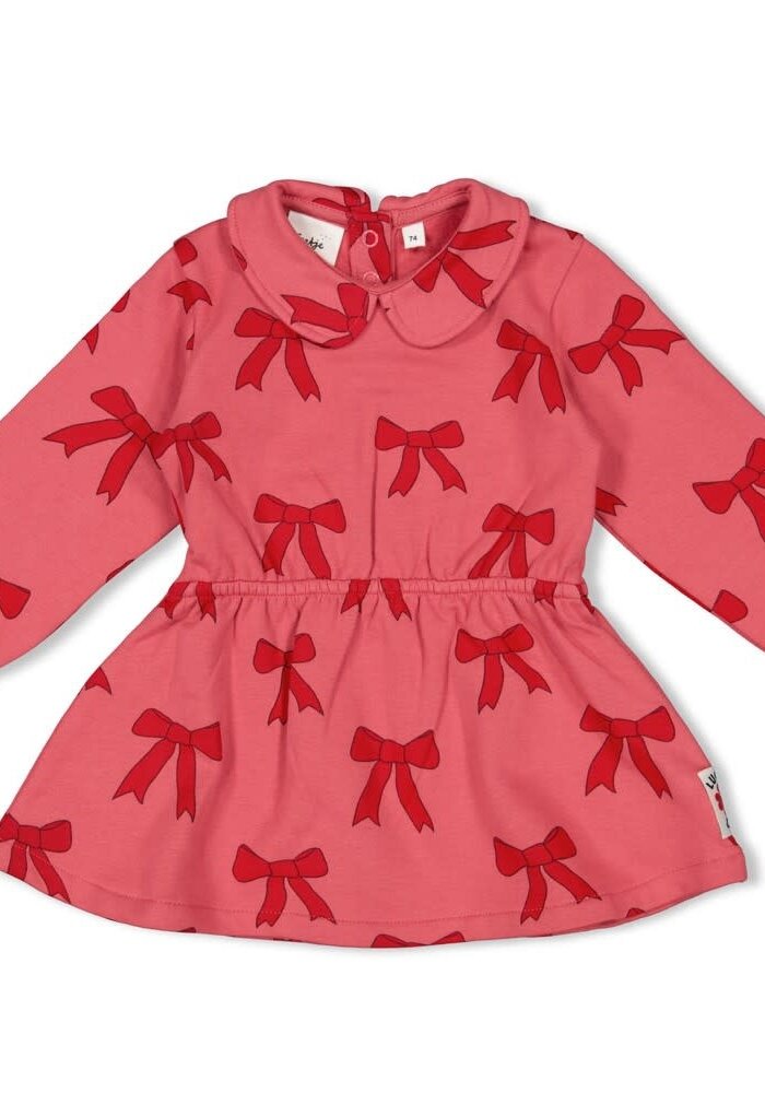 Feetje Jurk AOP - Queen of Hearts Roze