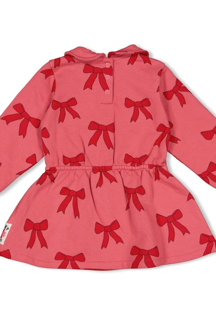 Feetje Jurk AOP - Queen of Hearts Roze