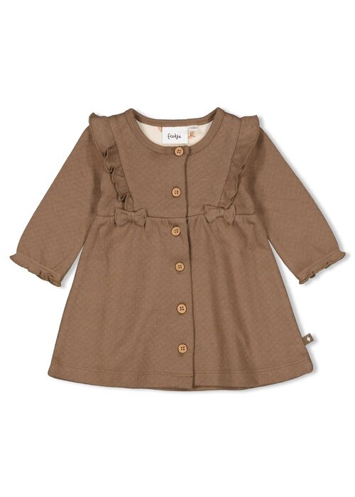 Feetje Feetje Jurk ruches - Dancing In The Moonlight Bruin