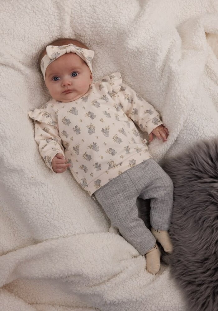 Feetje Legging ajour rib - Fields of Green Grijs melange