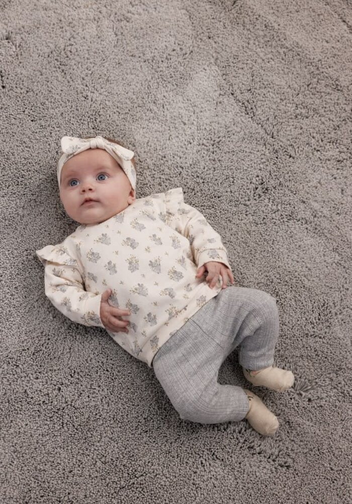 Feetje Legging ajour rib - Fields of Green Grijs melange