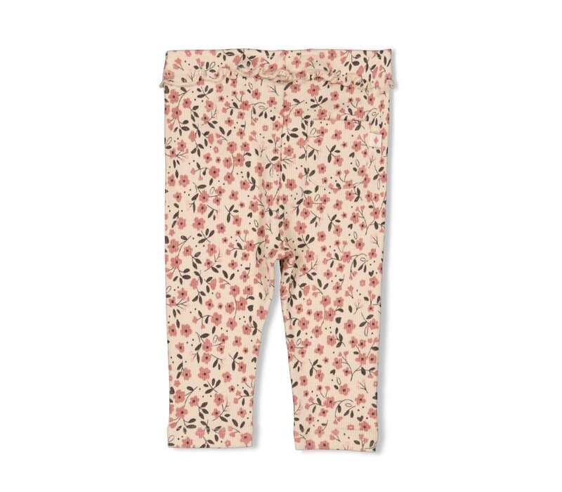 Feetje Legging rib AOP - Woodland Bloom Offwhite
