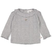 Feetje Longsleeve ajour rib - Fields of Green Grijs melange