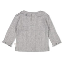 Feetje Longsleeve ajour rib - Fields of Green Grijs melange