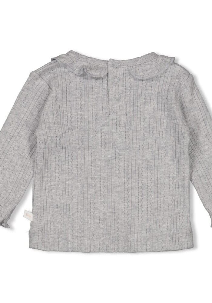Feetje Longsleeve ajour rib - Fields of Green Grijs melange