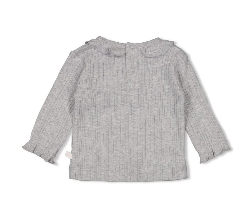 Feetje Longsleeve ajour rib - Fields of Green Grijs melange