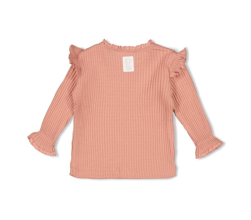 Feetje Longsleeve ajour rib - Morning Sun Roze