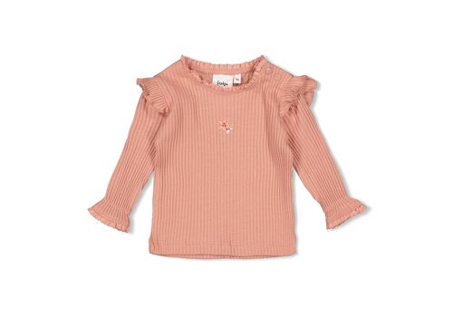 Feetje Feetje Longsleeve ajour rib - Morning Sun Roze