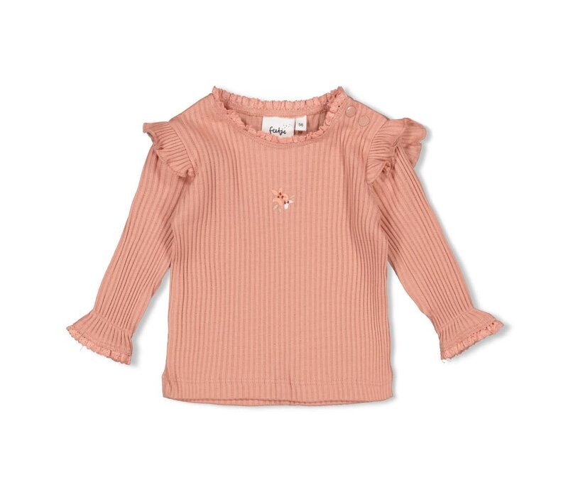 Feetje Longsleeve ajour rib - Morning Sun Roze