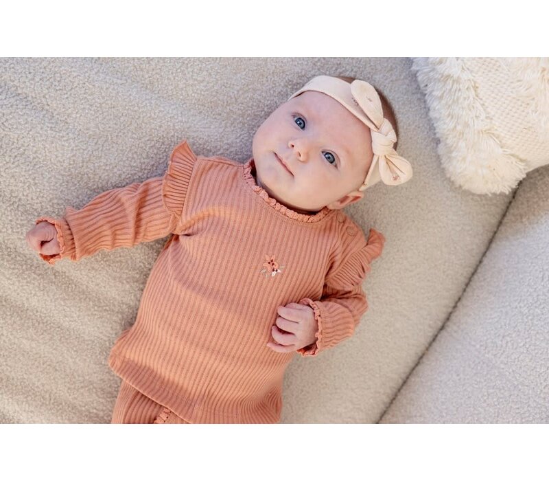 Feetje Longsleeve ajour rib - Morning Sun Roze
