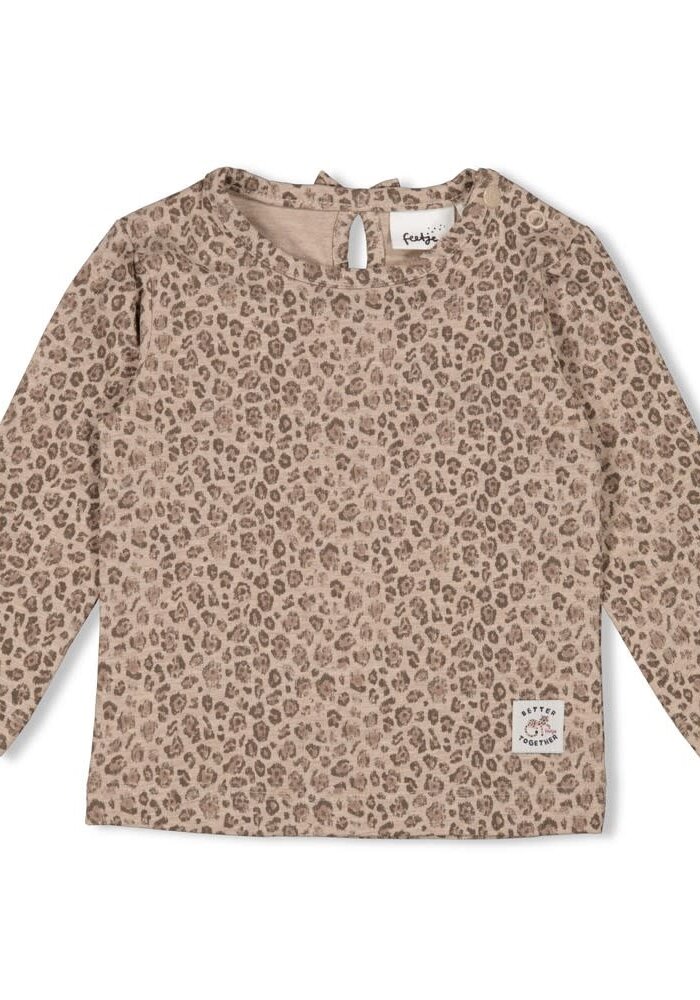 Feetje Longsleeve AOP - Better Together Taupe melange