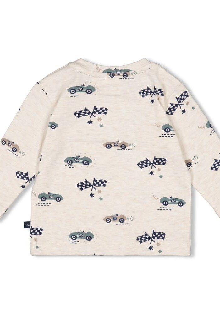 Feetje Longsleeve AOP - Let's Go! Offwhite melange