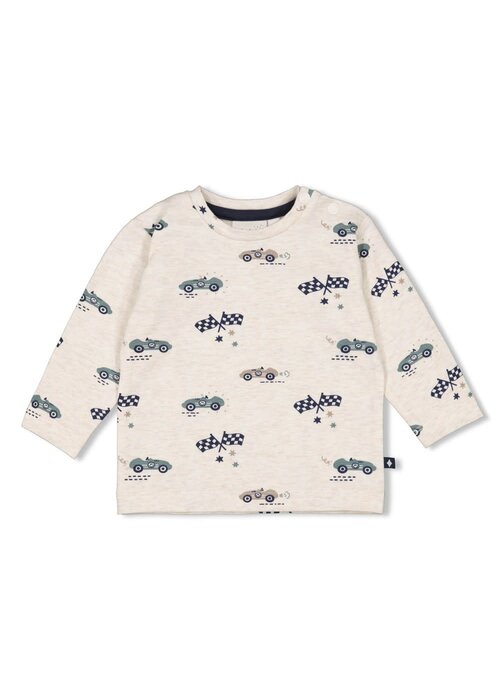 Feetje Feetje Longsleeve AOP - Let's Go! Offwhite melange