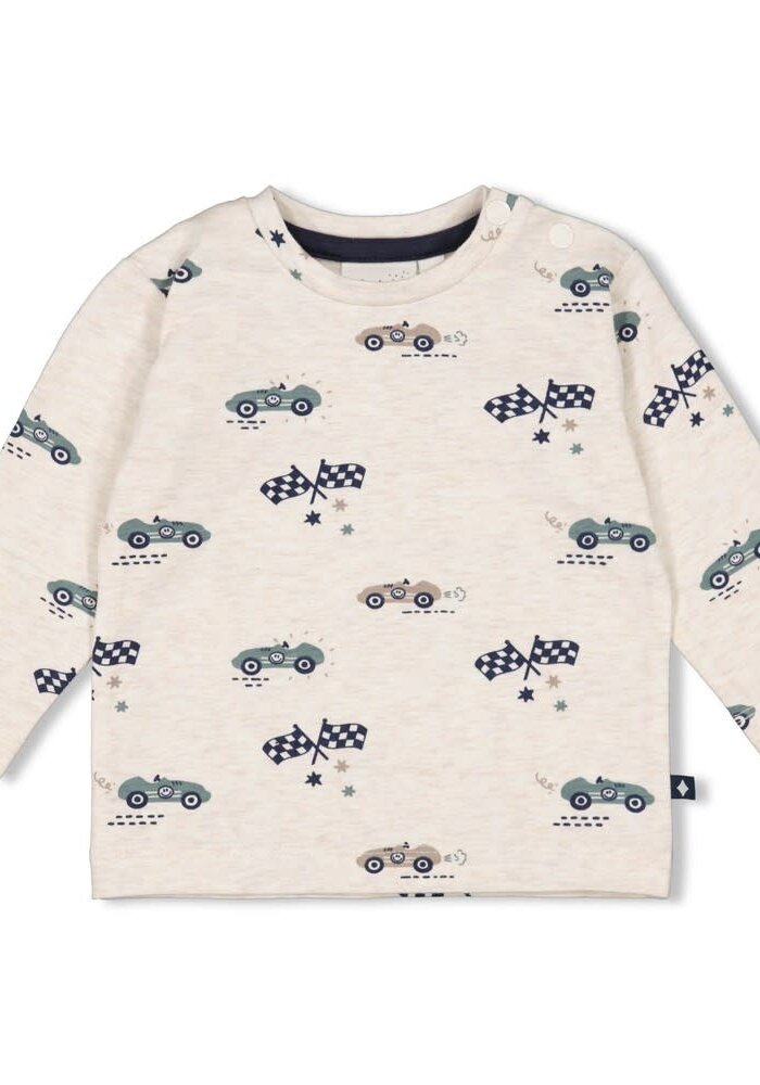 Feetje Longsleeve AOP - Let's Go! Offwhite melange
